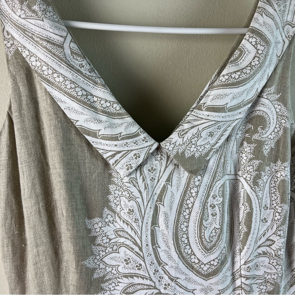 NWT ($698 retail) STUNNING Brooks Brothers Linen dress size 12 - tan and white - Picture 6 of 12